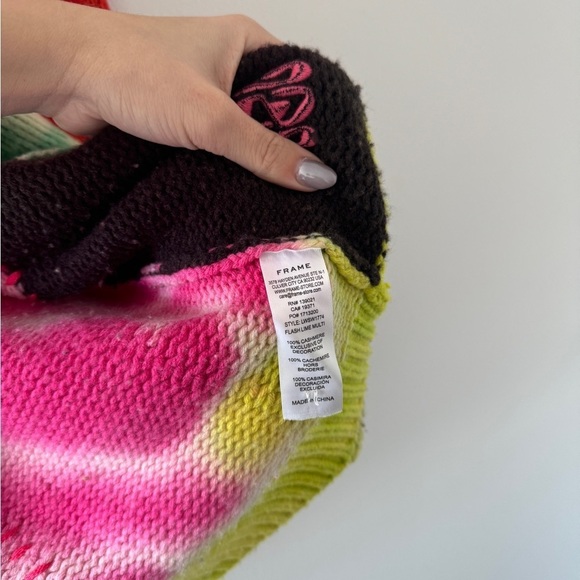 FRAME x Julia Sarr Jamoios Tie Dye Cashmere Cardigan M - Picture 12 of 13